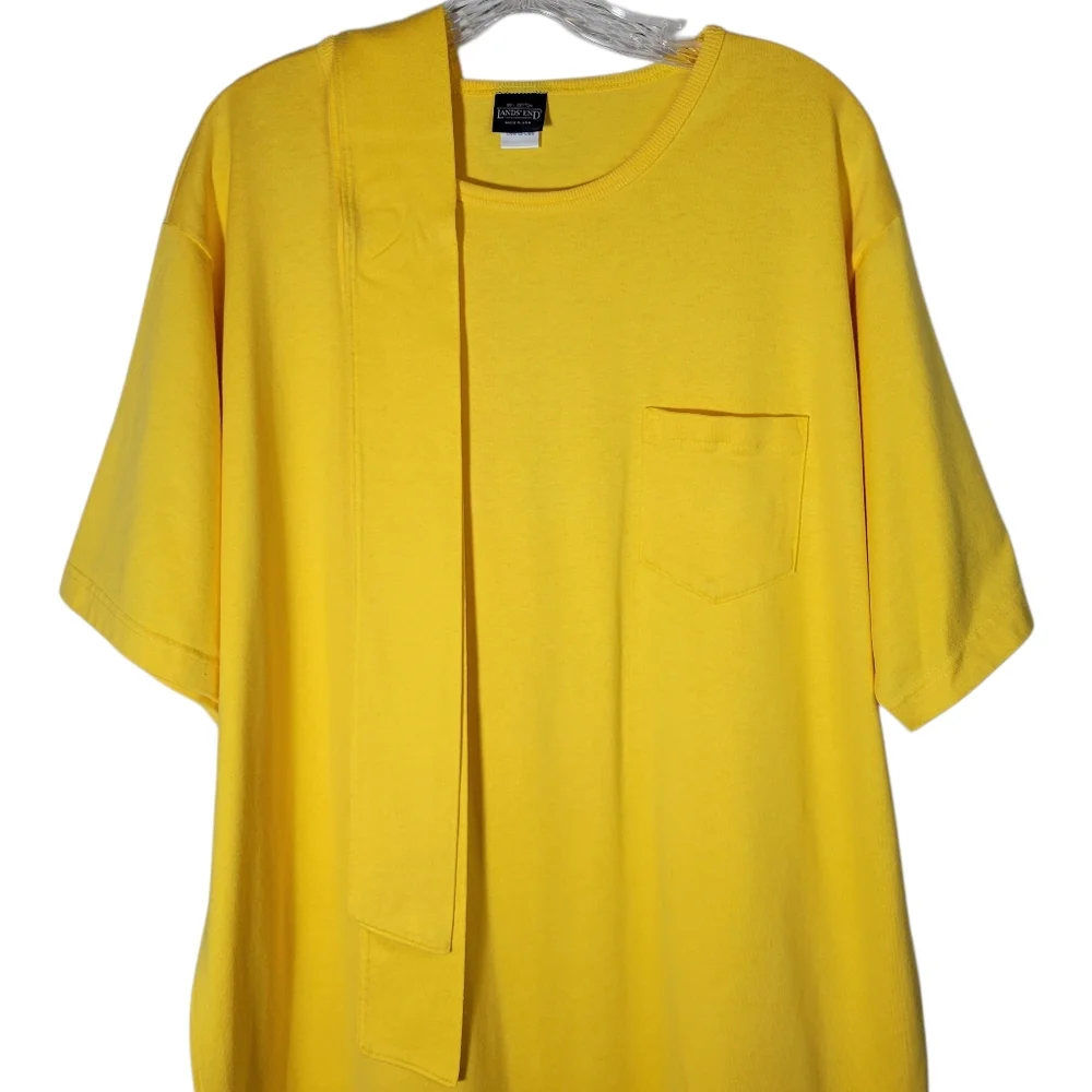 Lands End yellow pocket tee dress with sash Size XL - Picture 3 of 7